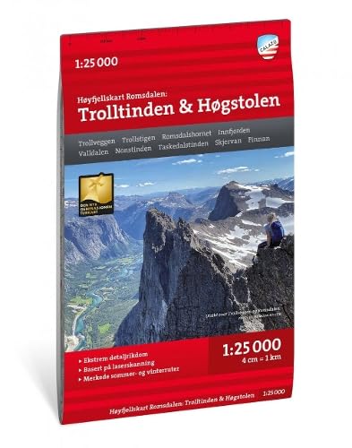 Romsdalen: Trolltindan & Hogstolen - Hoyfjellskart (High alpine map) Leisure, Home & Garden