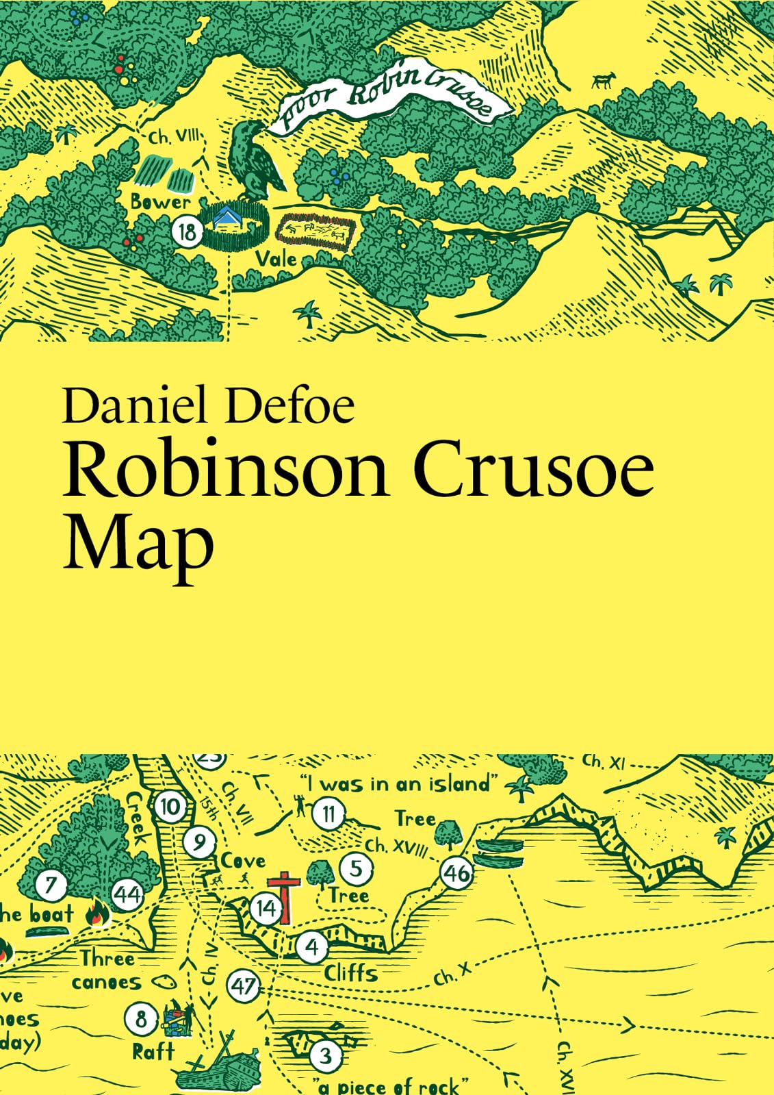 Daniel Defoe Robinson Crusoe Map (Paris Grafik's Literary Maps) Contemporary literature