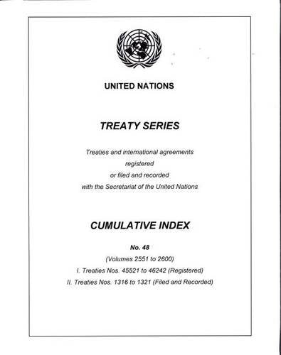 Treaty Series Cumulative Index No. 48 Politics & History
