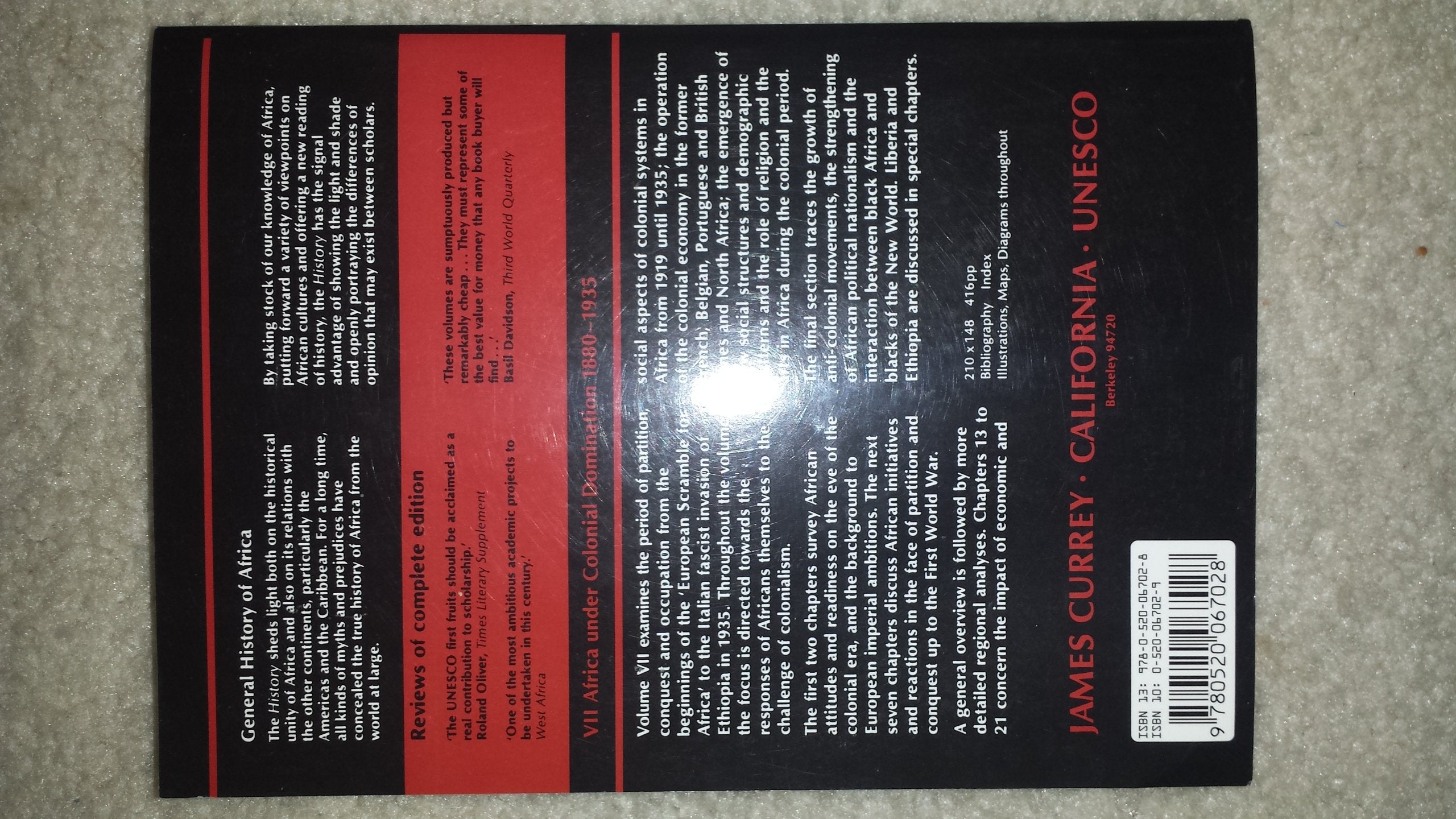 General History of Africa: Africa Under Colonial Domination, 1880-1935 Politics & History