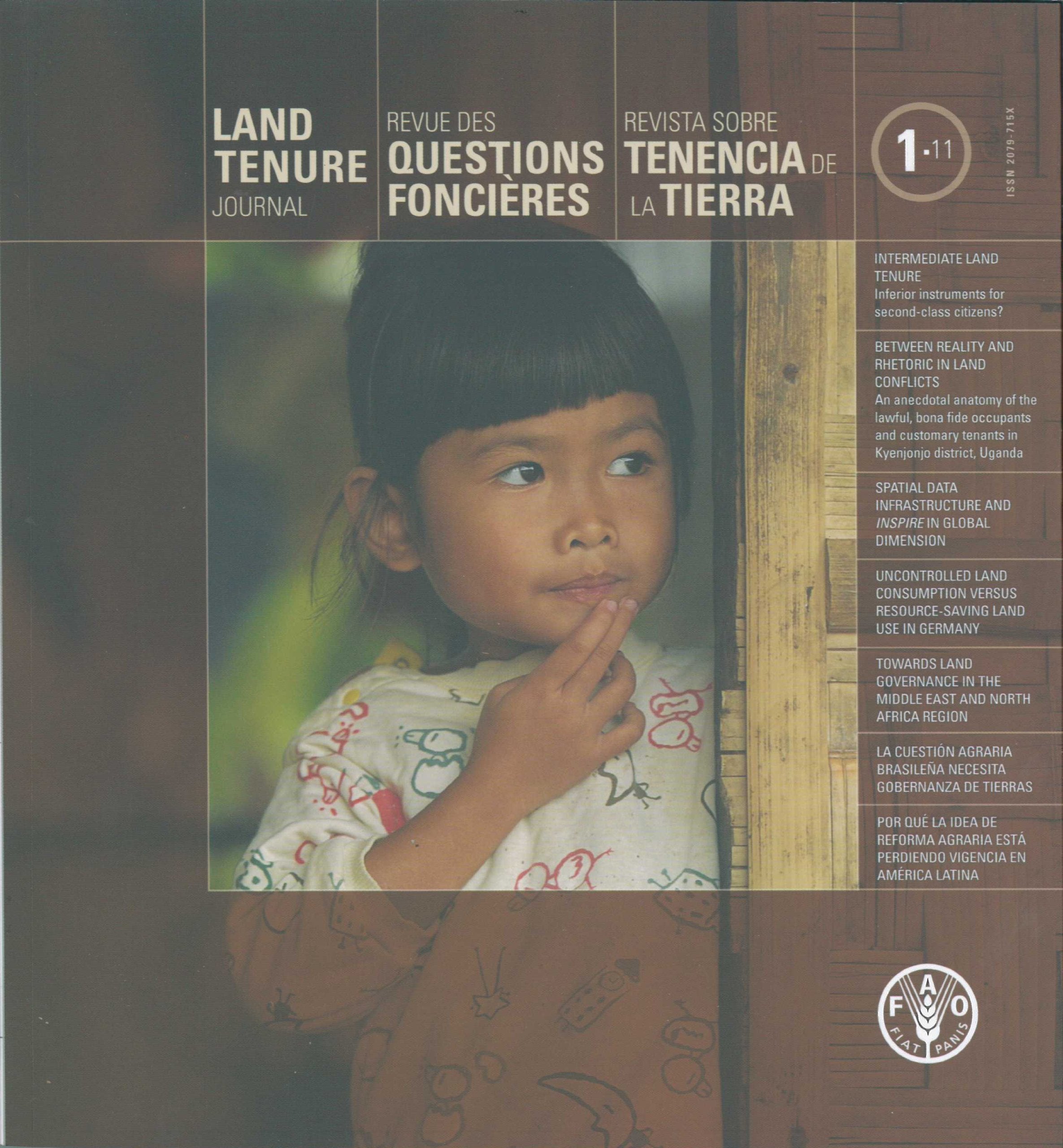 Land Tenure Journal, Volume 1: May 2011. (trilingual En/Fr/Es) (Land Tenure Journal - Revue Des Question Foncières - Revista Sobre Ten) Business, Finance & Career