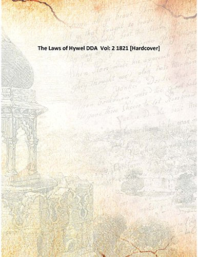 The Laws of Hywel DDA Volume 2 1821 Books