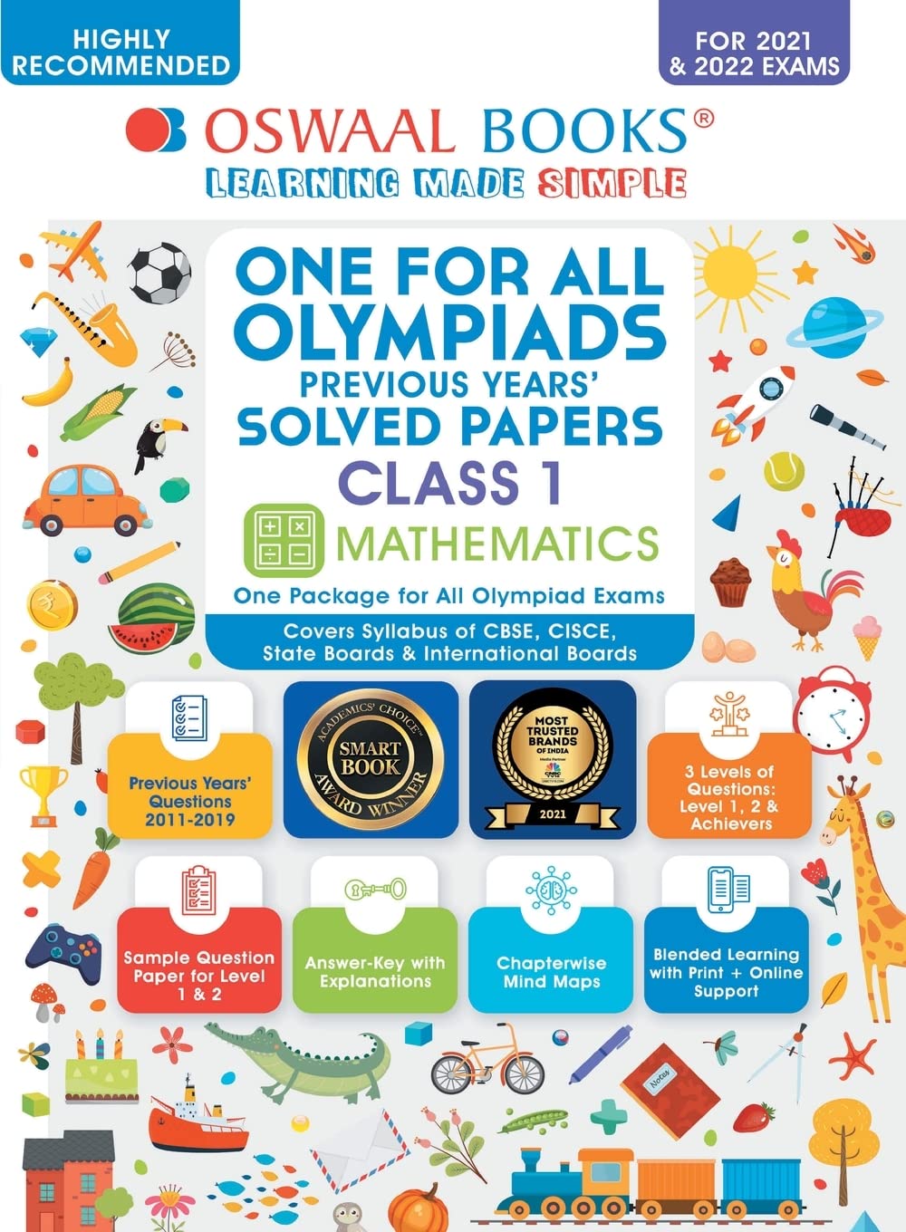Oswaal One for All Olympiad Previous Years Solved Papers, Class-1 Mathematics Book (For 2021-22 Exam) book