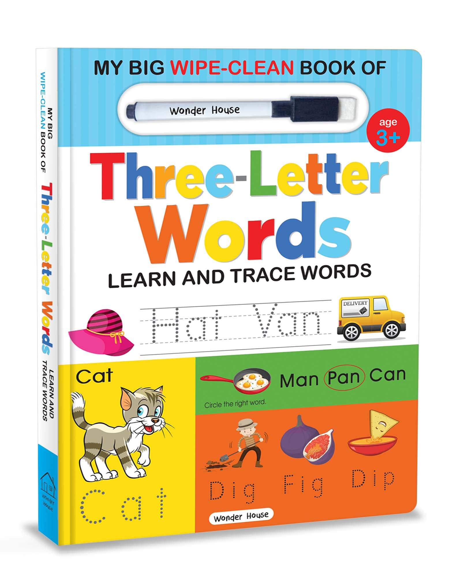 My Big Wipe and Clean Book of Three Letter Words for Kids: Learn and Trace Words Study Guides