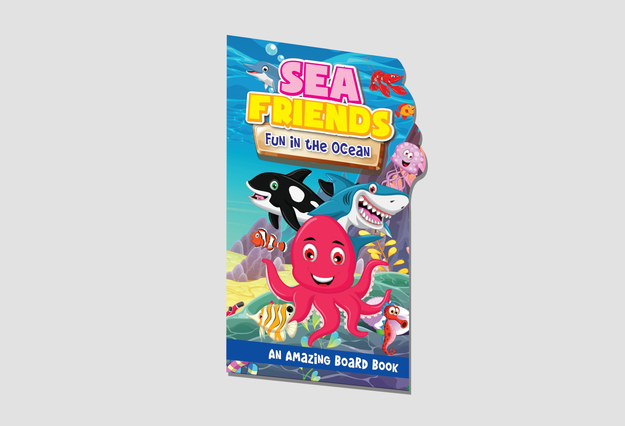 Hello Friend Books Step-Cut Board Book for Kids: Sea Friends - Learn Amazing Facts About Sea Animals book