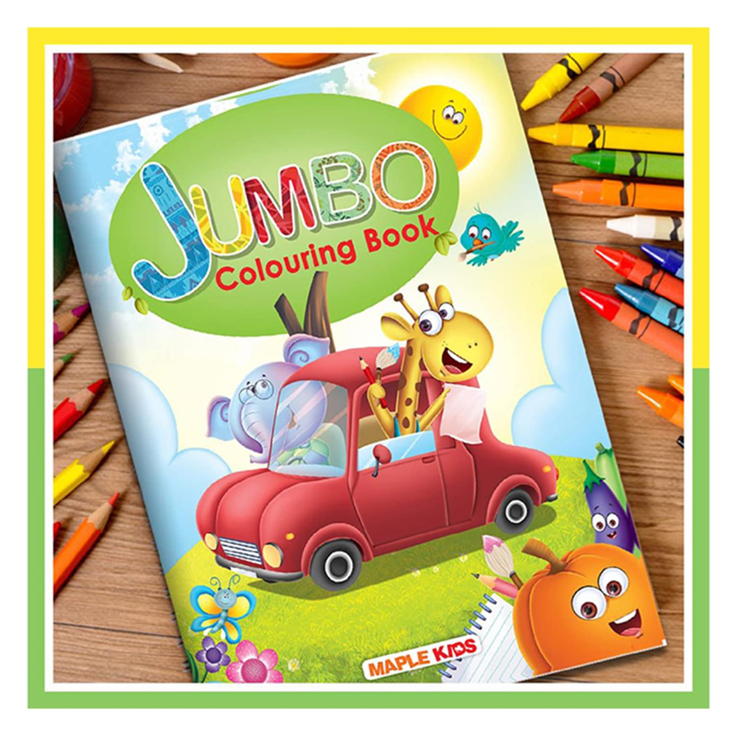 Jumbo Colouring Book - Crayons Colour, Gift to children for painting, drawing and colouring Books