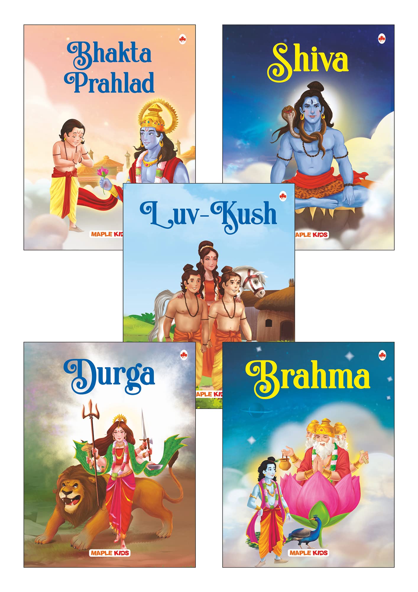My First Mythology Stories (Illustrated) (Set of 5 Books) Story Book for Kids - Brahma, Shiva, Bhakta Prahlad, Luv-Kush, Durga Books