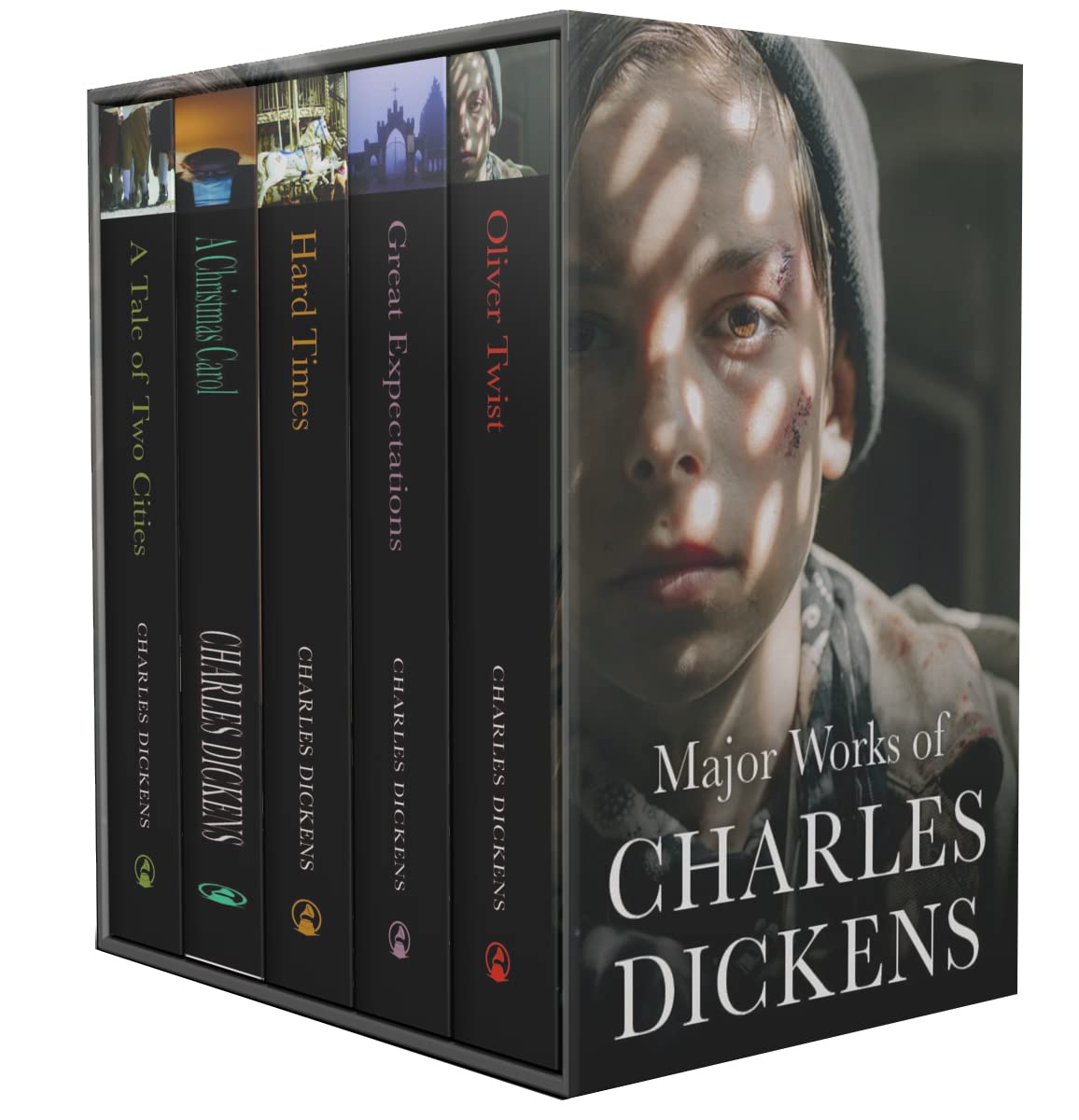Major Works of Charles Dickens 5 Books Collection Boxed Set (Great Expectations, A Tale of Two Cities, A Christmas Carol, Hard Times & Oliver Twist) Classics