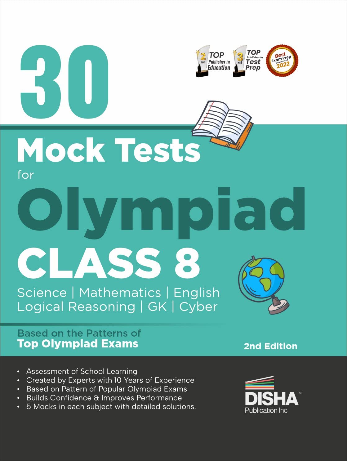 30 Mock Test Series for Olympiads Class 8 Science, Mathematics, English, Logical Reasoning, GK/ Social & Cyber 2nd Edition book