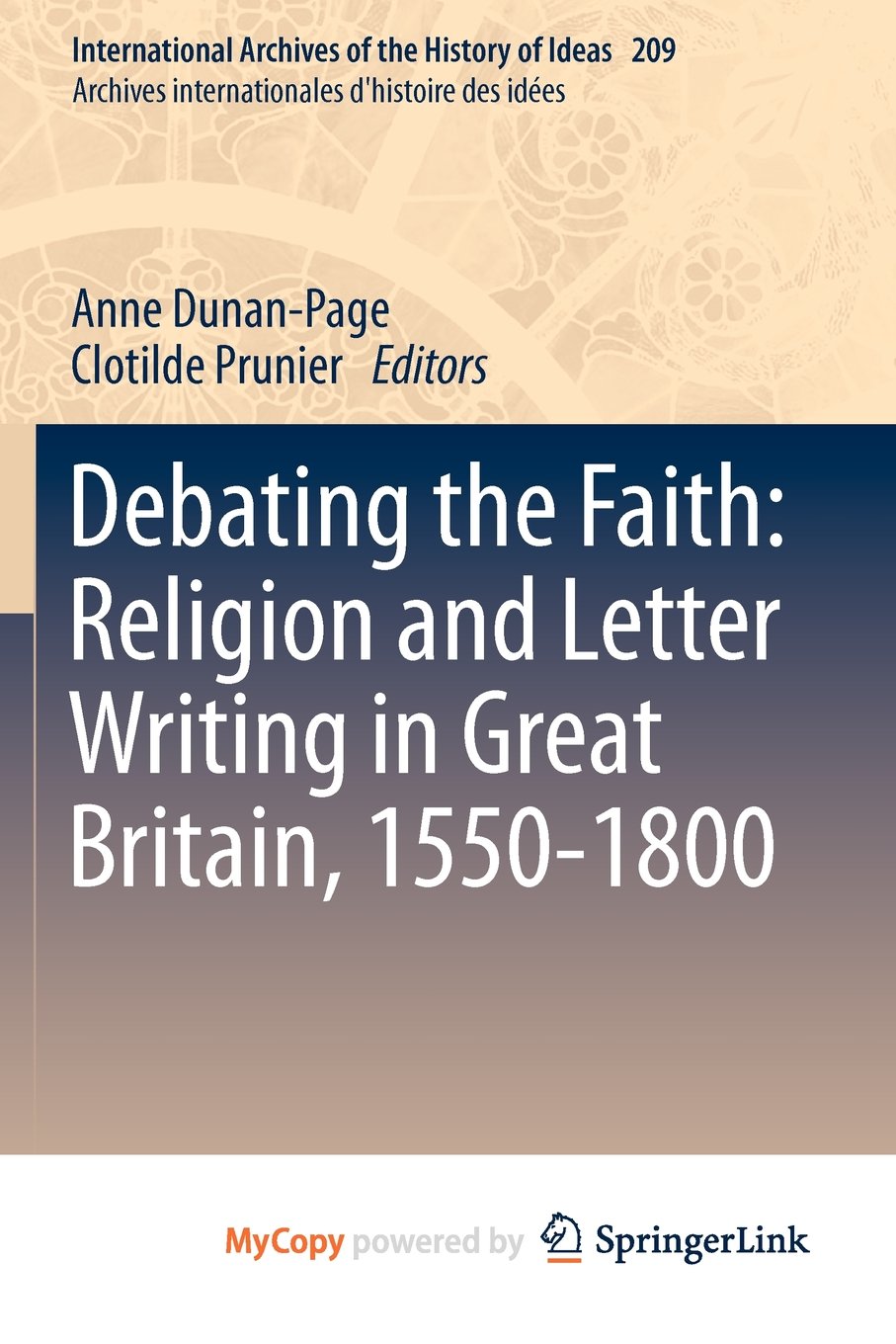 Debating the Faith: Religion and Letter Writing in Great Britain, 1550-1800 Philosophy