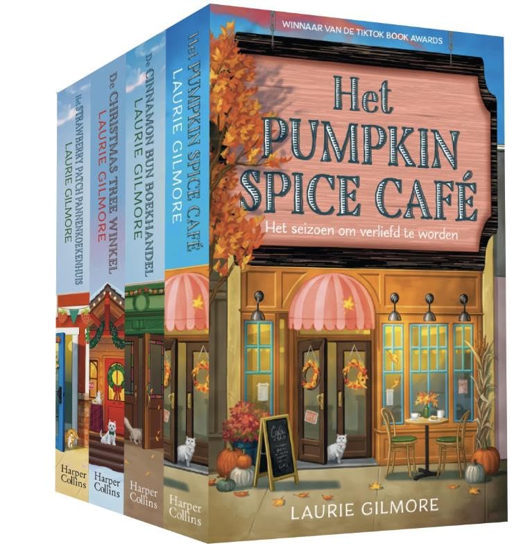 Dream Harbour-pakket: Het Pumpkin Spice Café / De Cinnamon Bun Boekhandel / De Christmas Tree Winkel / Het Strawberry Patch Pannenkoekenhuis (Dream Harbor serie, 1-4) Humour & Satire