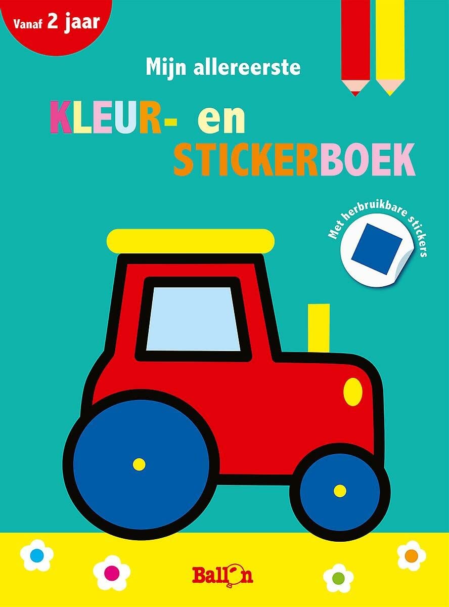 Mijn allereerste kleur- en stickerboek 2+ (tractor) book