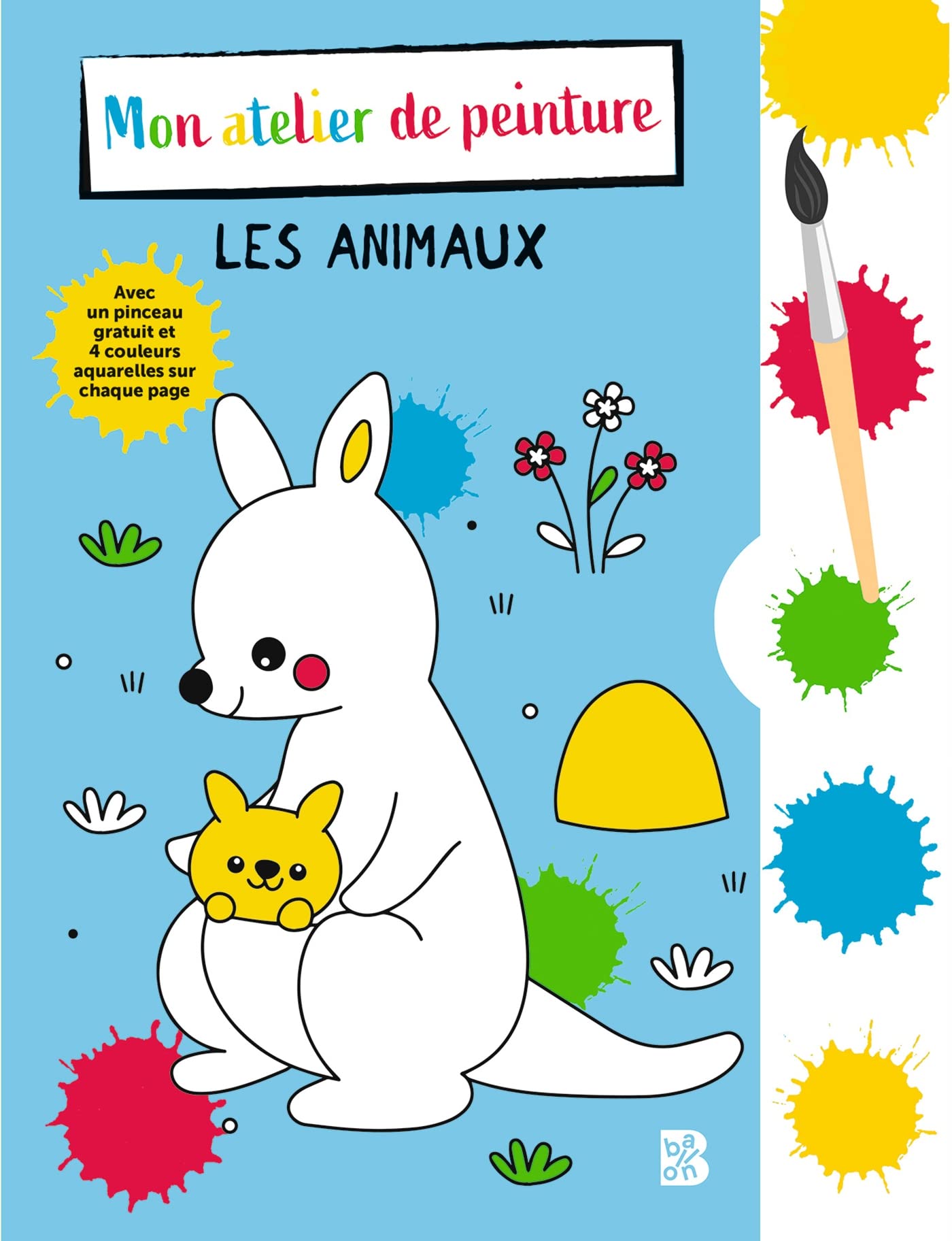 Livre à colorier avec pinceau et aquarelles Les animaux book