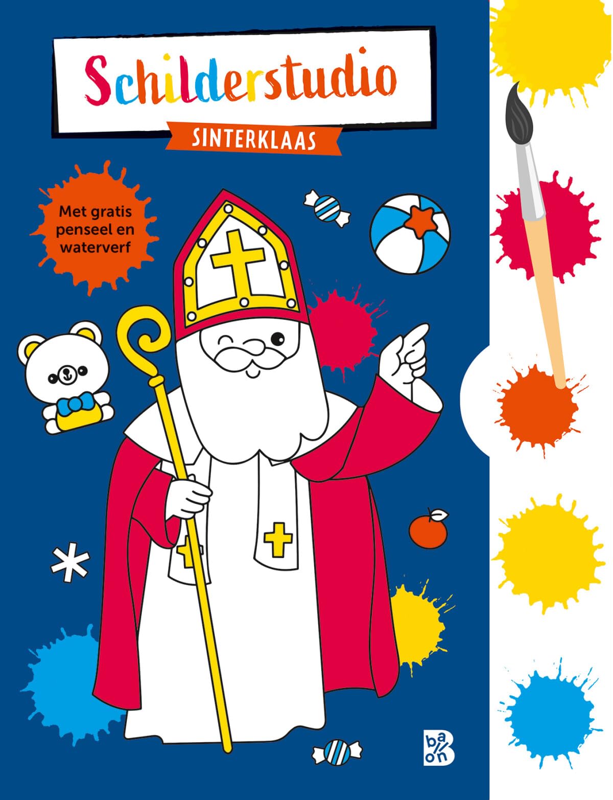 Kleurboek met verfpalet en penseel Sinterklaas (Sinterklaas, 1) Children's books