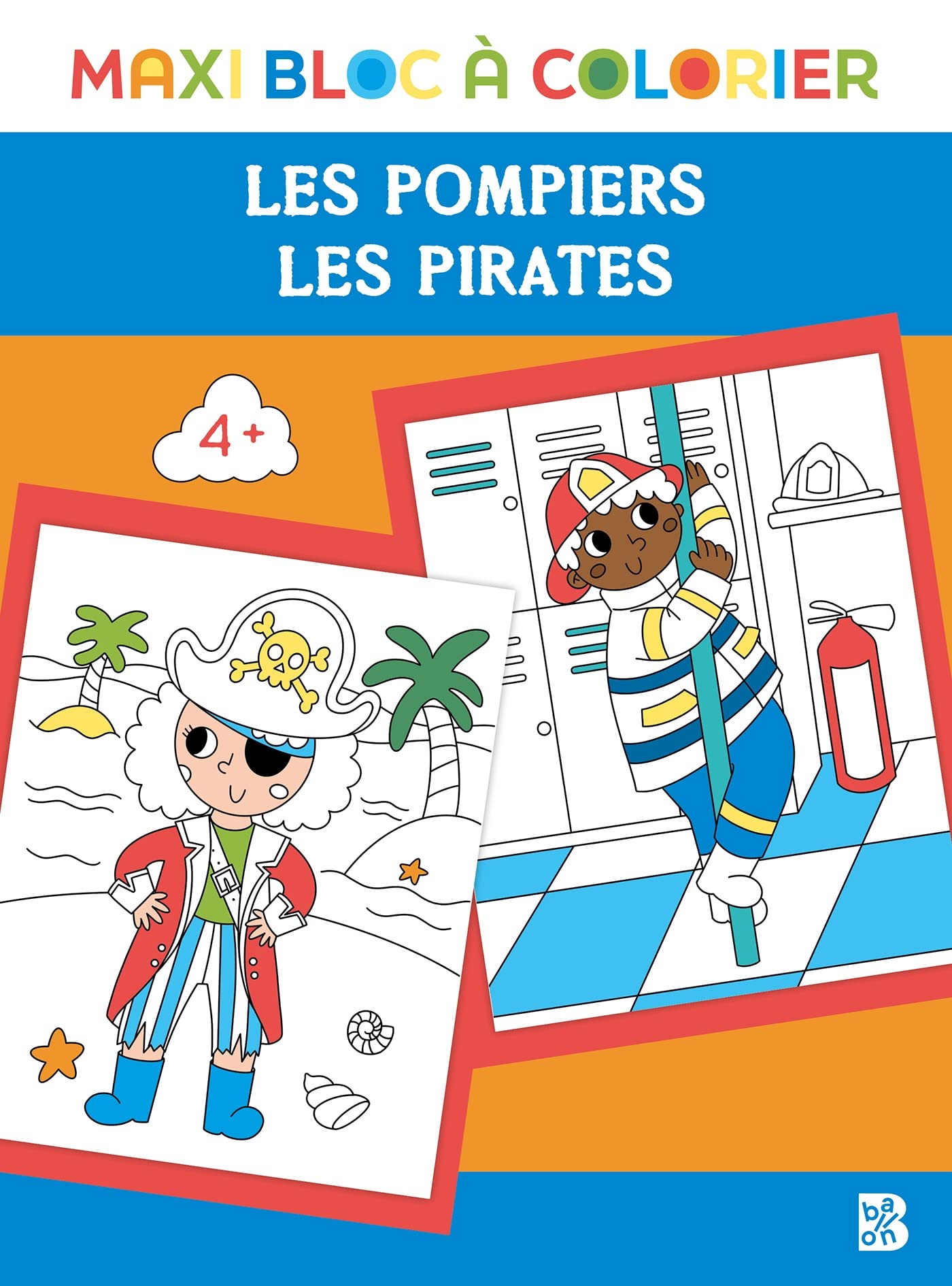 Maxi bloc à colorier: Pirates + pompiers (Maxi bloc à colorier, 1) Tiptoi & Games