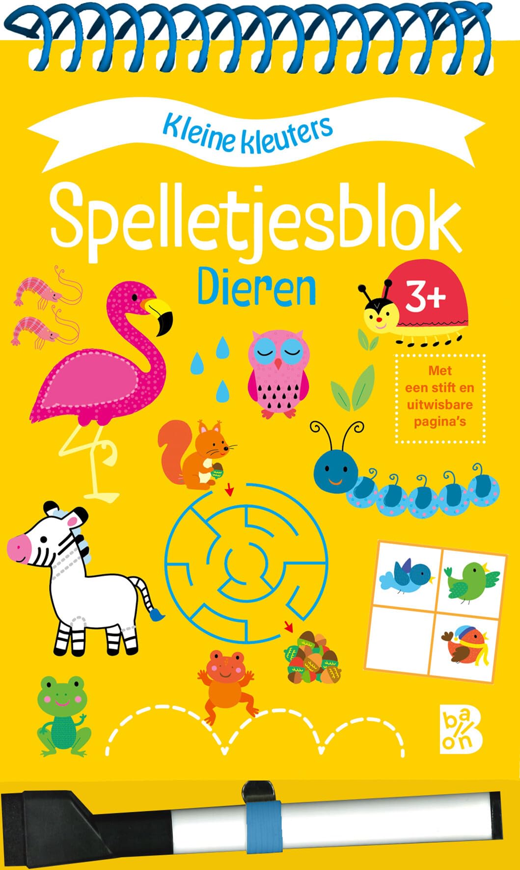Spelletjesblok met viltstift 3+ Dieren (Kleine Kleuters, 1) Tiptoi & Games