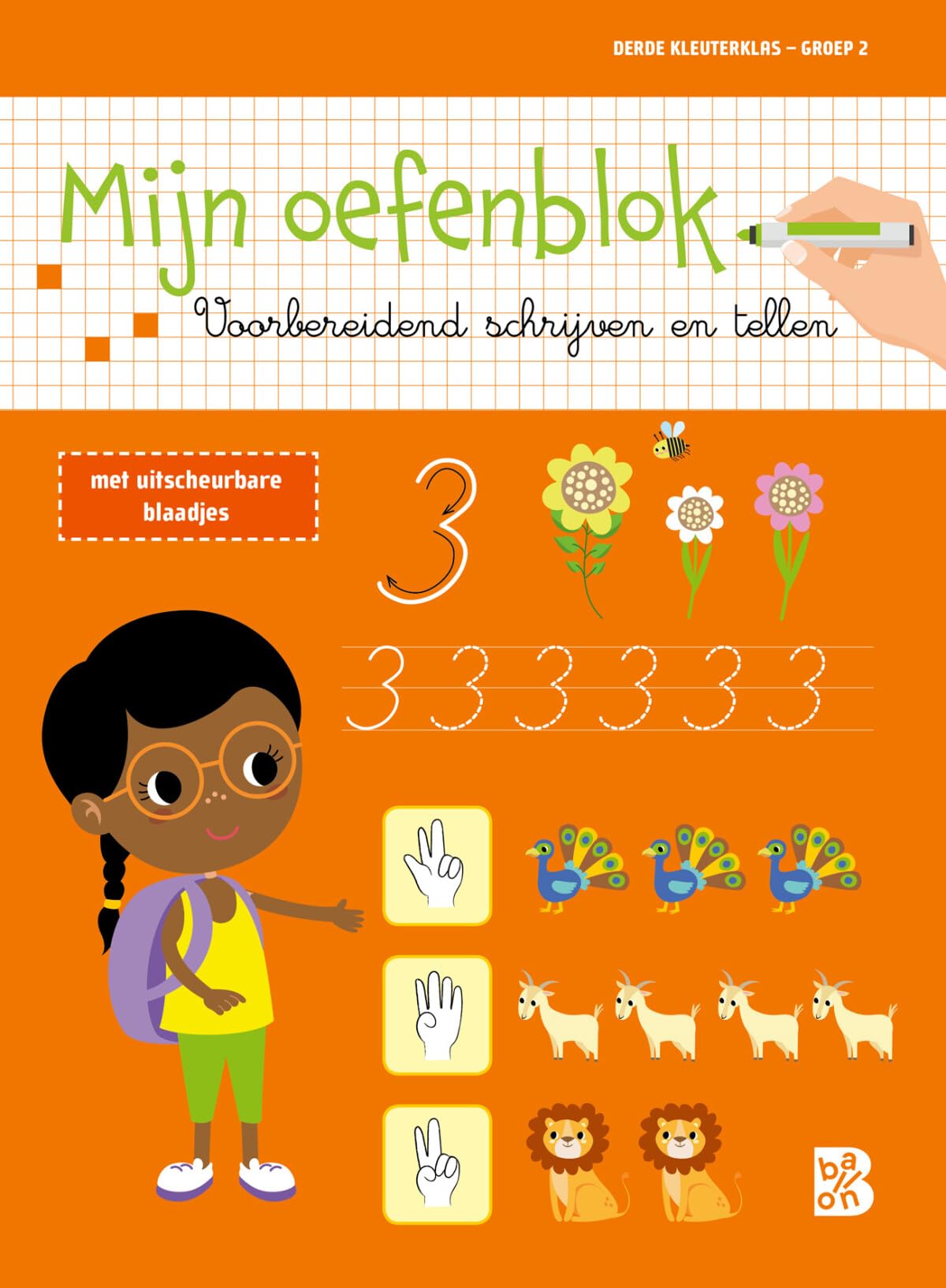 Mijn oefenblok: Voorbereidend schrijven en tellen (Derde kleuterklas - groep 2) (Oefenblokken, 1) Non-fiction