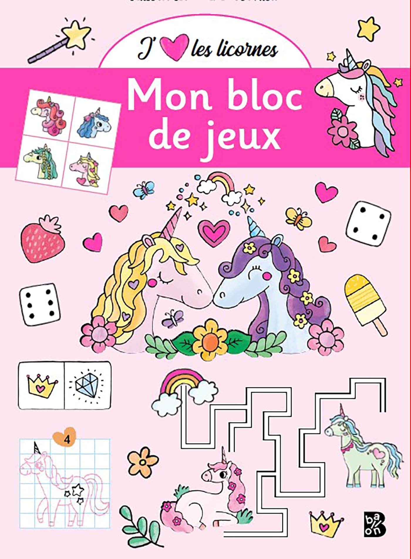 J'aime les licornes - Bloc de jeux book