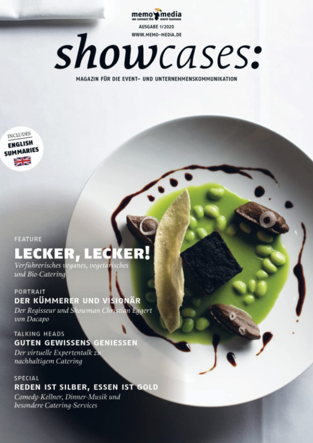 showcases 2020-01 | Fokus Nachhaltiges Catering: Das memo-media Fachmagazin für die Event- & Unternehmenskommunikation Film, Art & Culture
