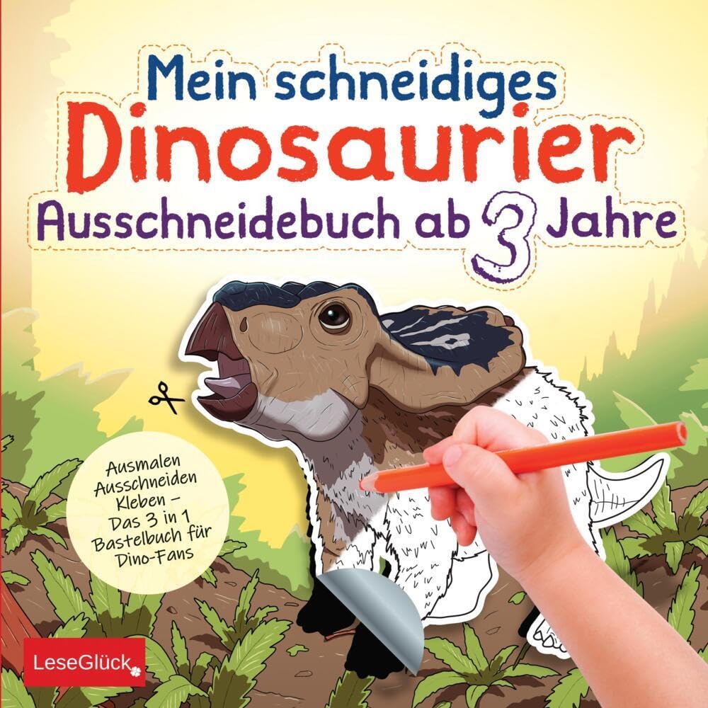 Mein schneidiges Dinosaurier Ausschneidebuch ab 3 Jahre: Ausmalen Ausschneiden Kleben - Das 3 in 1 Bastelbuch für Dino-Fans Novels & Short Stories