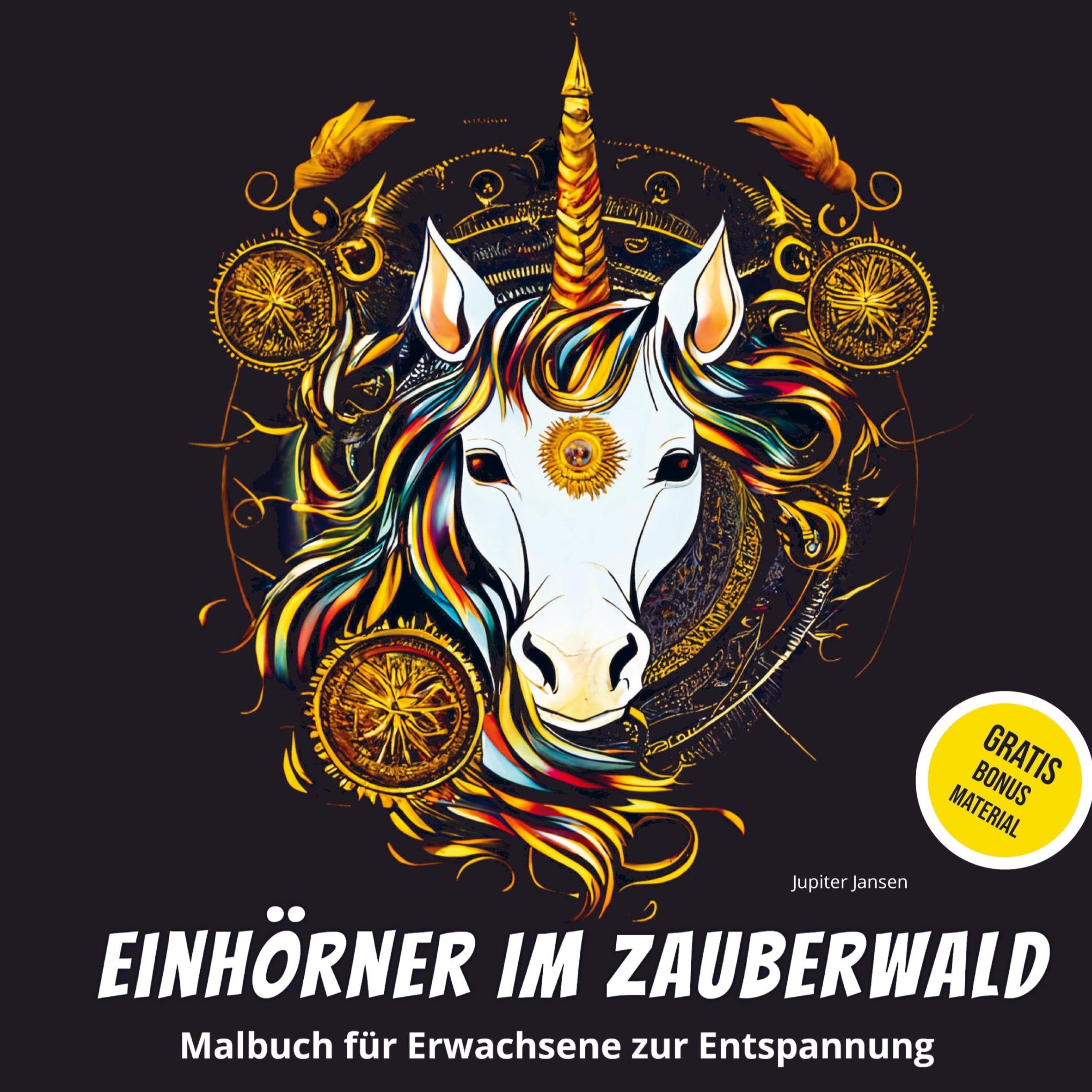 Einhörner im Zauberwald: Malbuch für Erwachsene zur Entspannung: Ausmalbuch mit fantastischen Wesen: Elfen, Feen, Drachen und Mandalas Film, Art & Culture