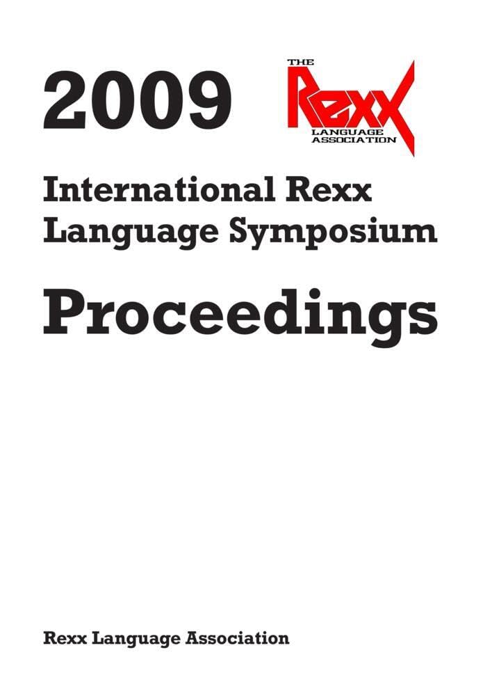 2009 International Rexx Language Symposium Proceedings Computer Science