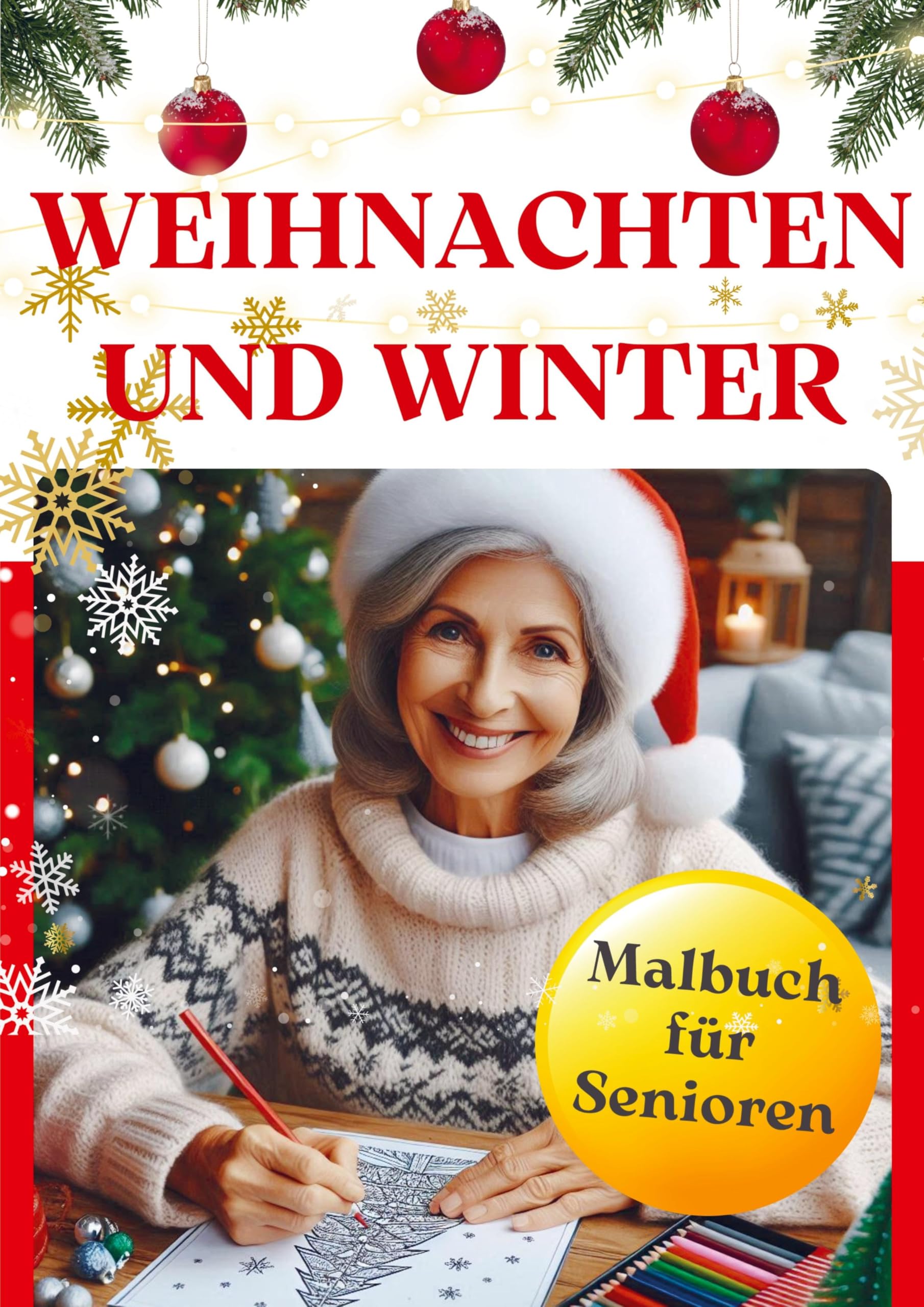 Weihnachten und Winter - Malbuch für Senioren Arts & Music