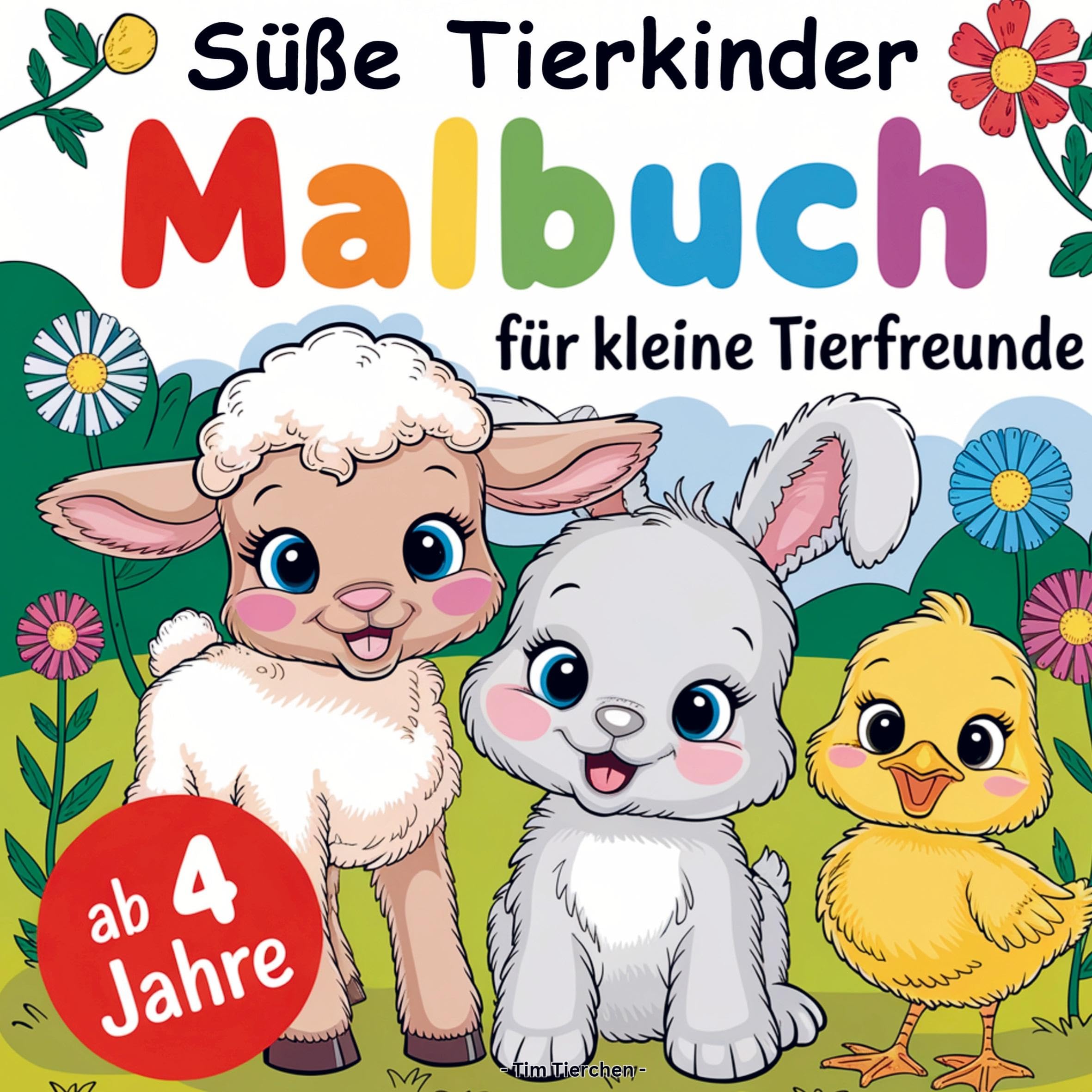 Süße Tierkinder - Malbuch ab 4 Jahren mit 50 niedlichen Motiven von Tieren für kleine Tierfreunde Novels & Short Stories