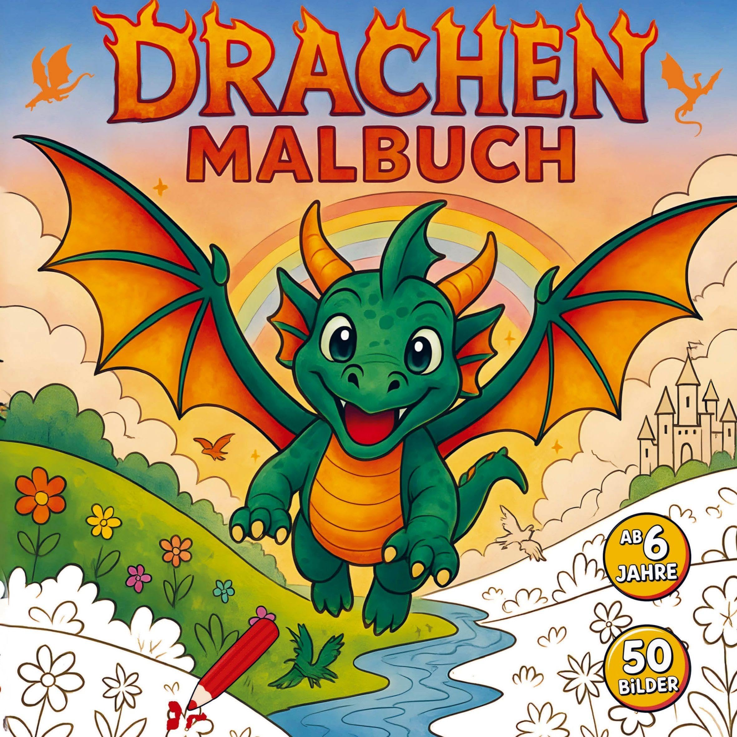 DRACHEN Malbuch für Kinder ab 6 Jahren Fairy Tales & Legends