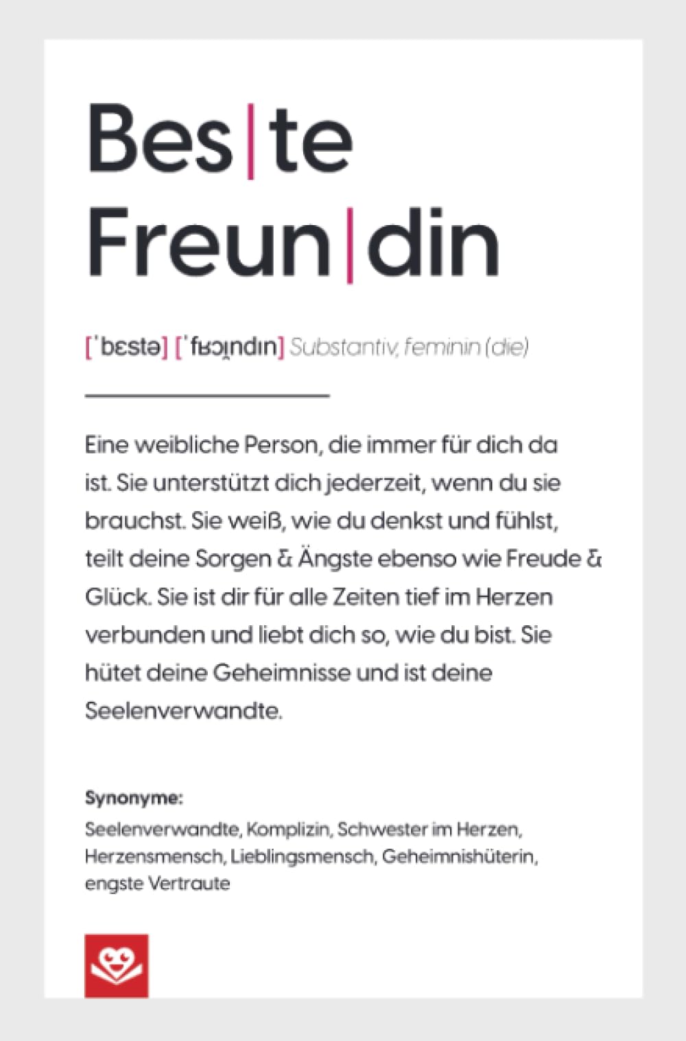 Definition Beste Freundin: Das perfekte Geschenk für deine Seelenverwandte Leisure, Home & Garden