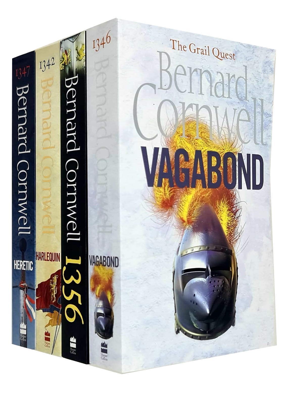 The Grail Quest Collection Bernard Cornwell 4 Books Set Pack (1356, Harlequin, Vagabond, Heretic) - Bernard Cornwell Historical Fiction