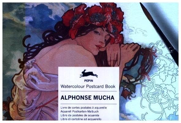 Alphonse Mucha: Watercolour Postcard Book / Postkarten - Malbuch (Watercolour Postcard Books) Film, Art & Culture