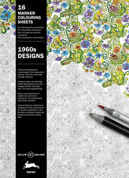 1960s Designs: Marker Colouring Book Film, Art & Culture