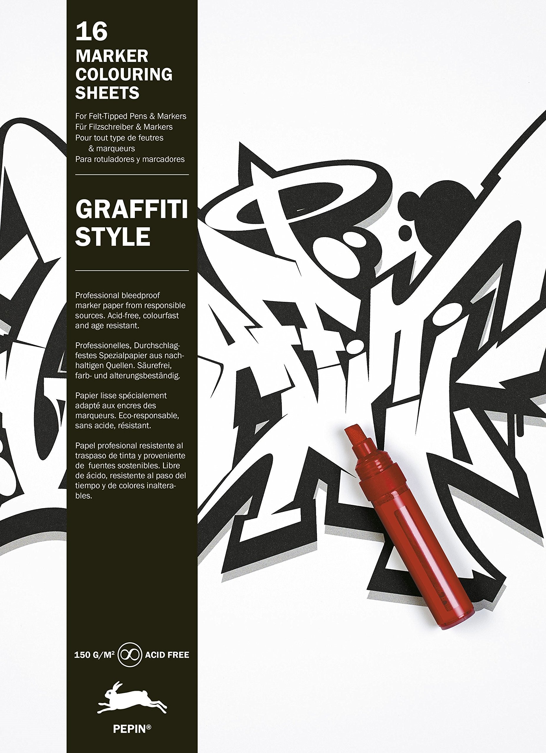 Graffiti Style: Marker Colouring Book: 16 Marker Colouring Sheets Film, Art & Culture