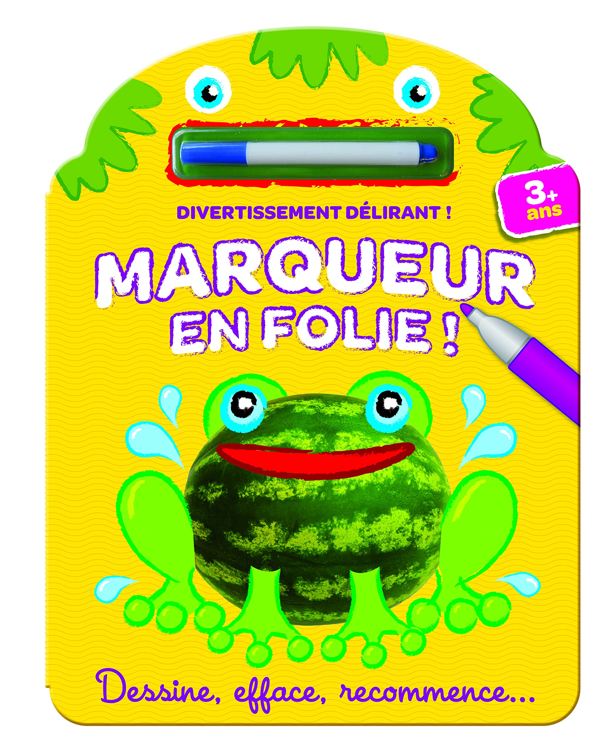 Marqueur en folie ! grenouille jaune: Dessine, efface, recommence ... book