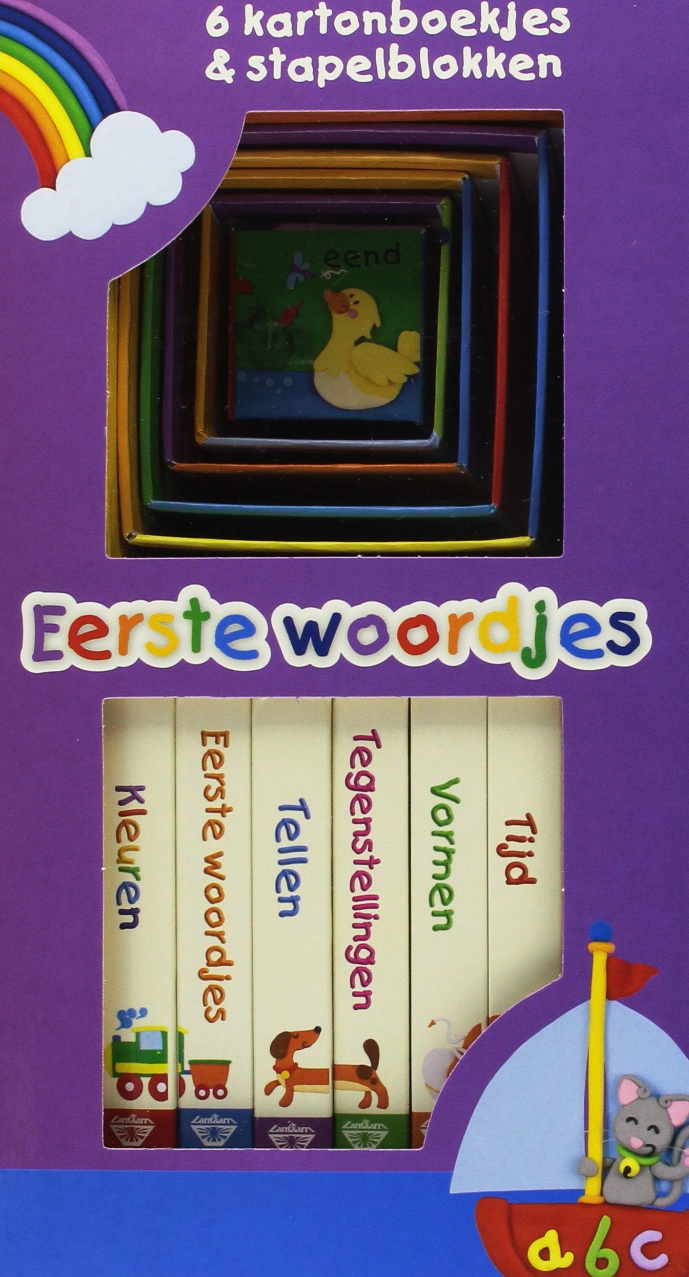 Eerste woordjes: 6 kartonboekjes en stapelblokken book