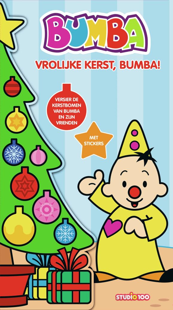 Kerstboomboek met stickers - Vrolijke Kerst, Bumba book