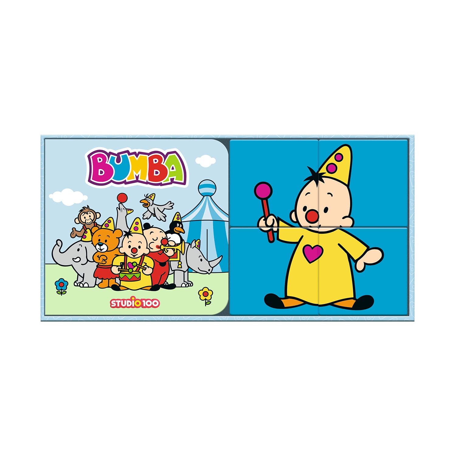 Doosje met kartonboek en puzzel book