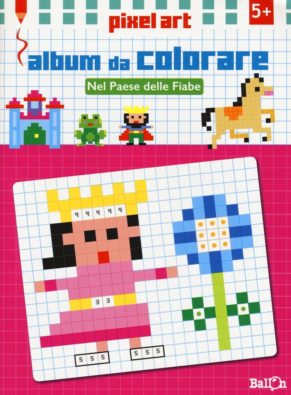Nel paese delle fiabe. Album da colorare. Pixel art book