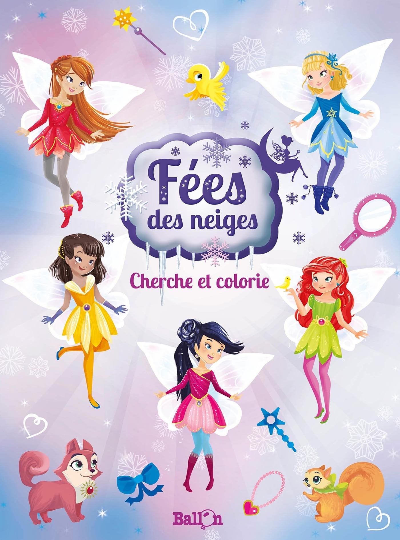 Cherche et colorie la fée des neiges book