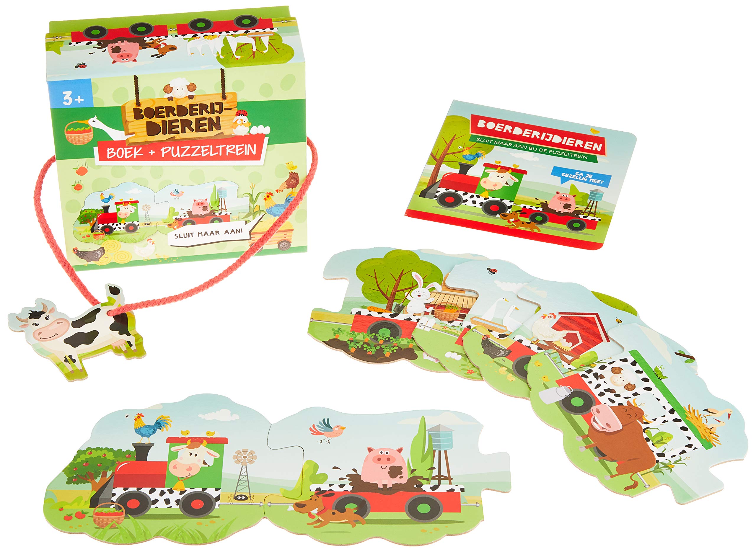 Boerderijdieren: boek + treinpuzzel book