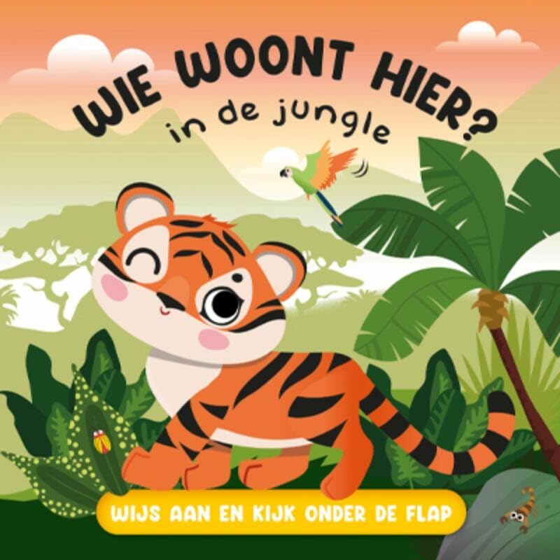 Wie woont hier? In de jungle: Wijs aan en kijk onder de flap book