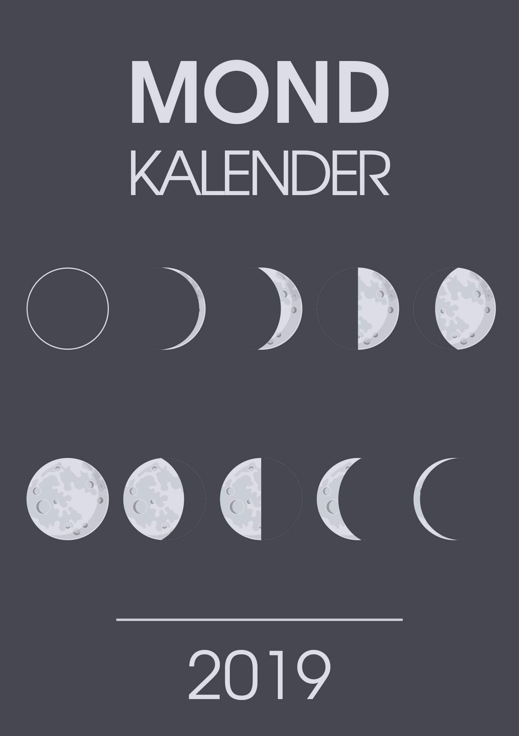 Mondkalender 2019 - Ein Terminkalender und Planer mit den neuen Mondphasen für 2019 - Praktischer Kalender für Unterwegs: Plane deinen Tag mit Mondphasen Natural Sciences