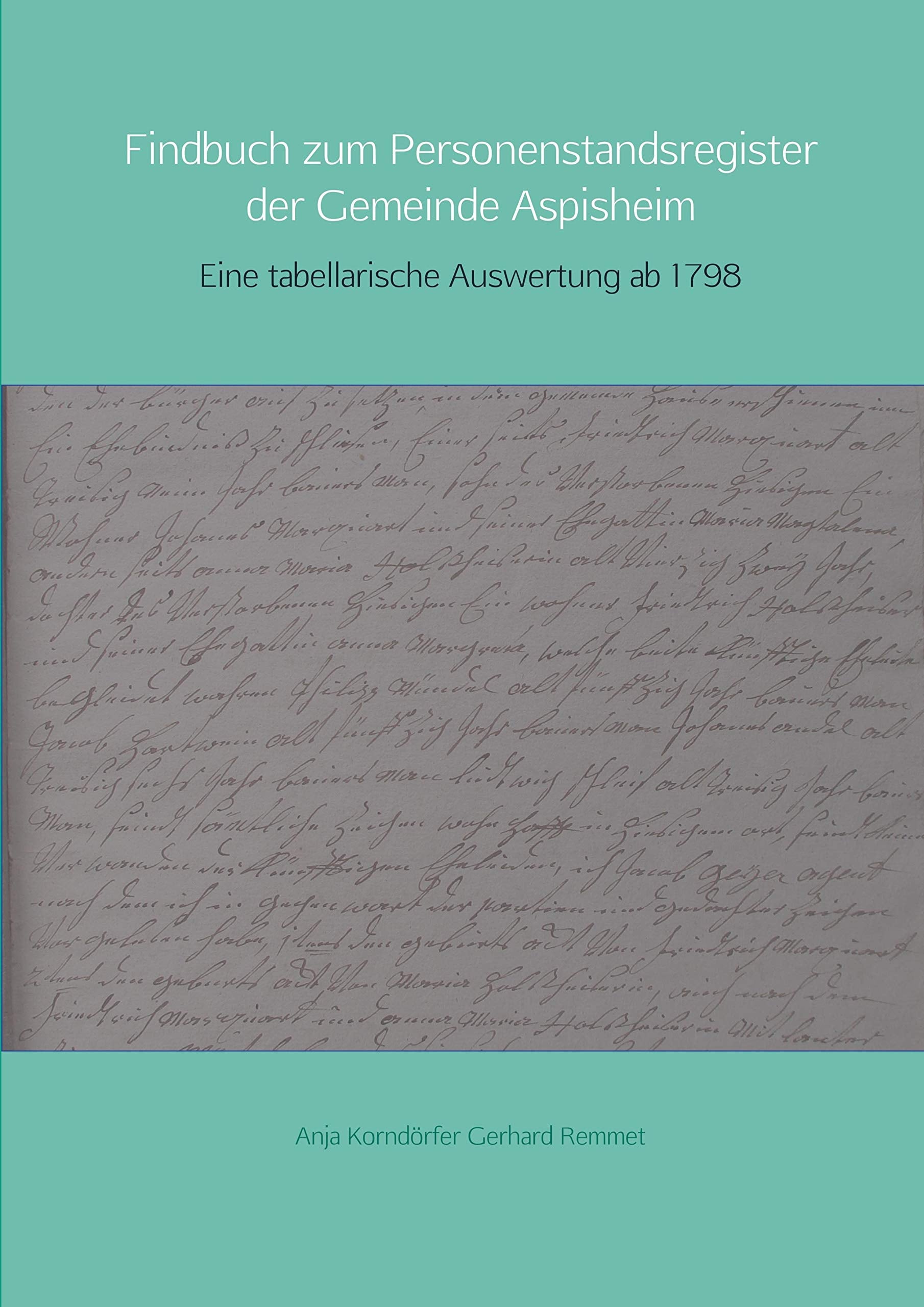 Findbuch zum Personenstandsregister der Gemeinde Aspisheim Politics & History