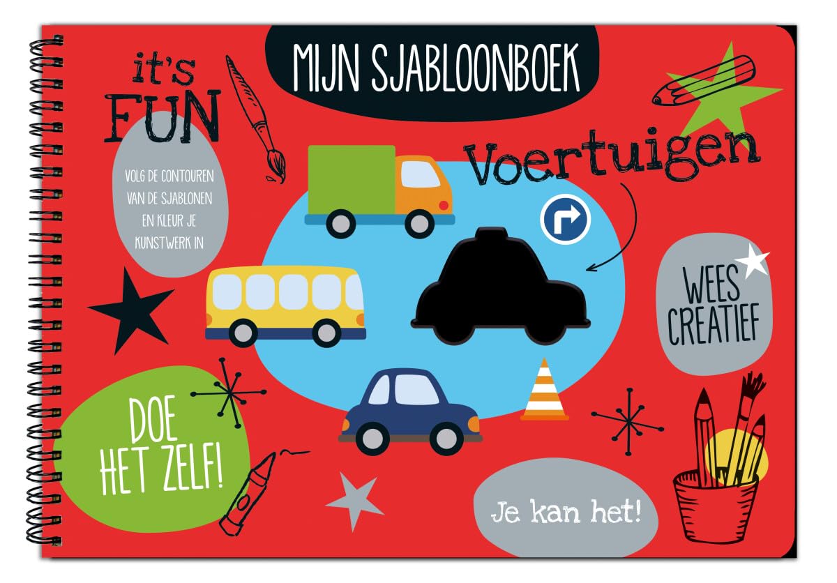 Mijn sjabloonboek - Voertuigen: Volg de contouren en kleur het kunstwerk in book