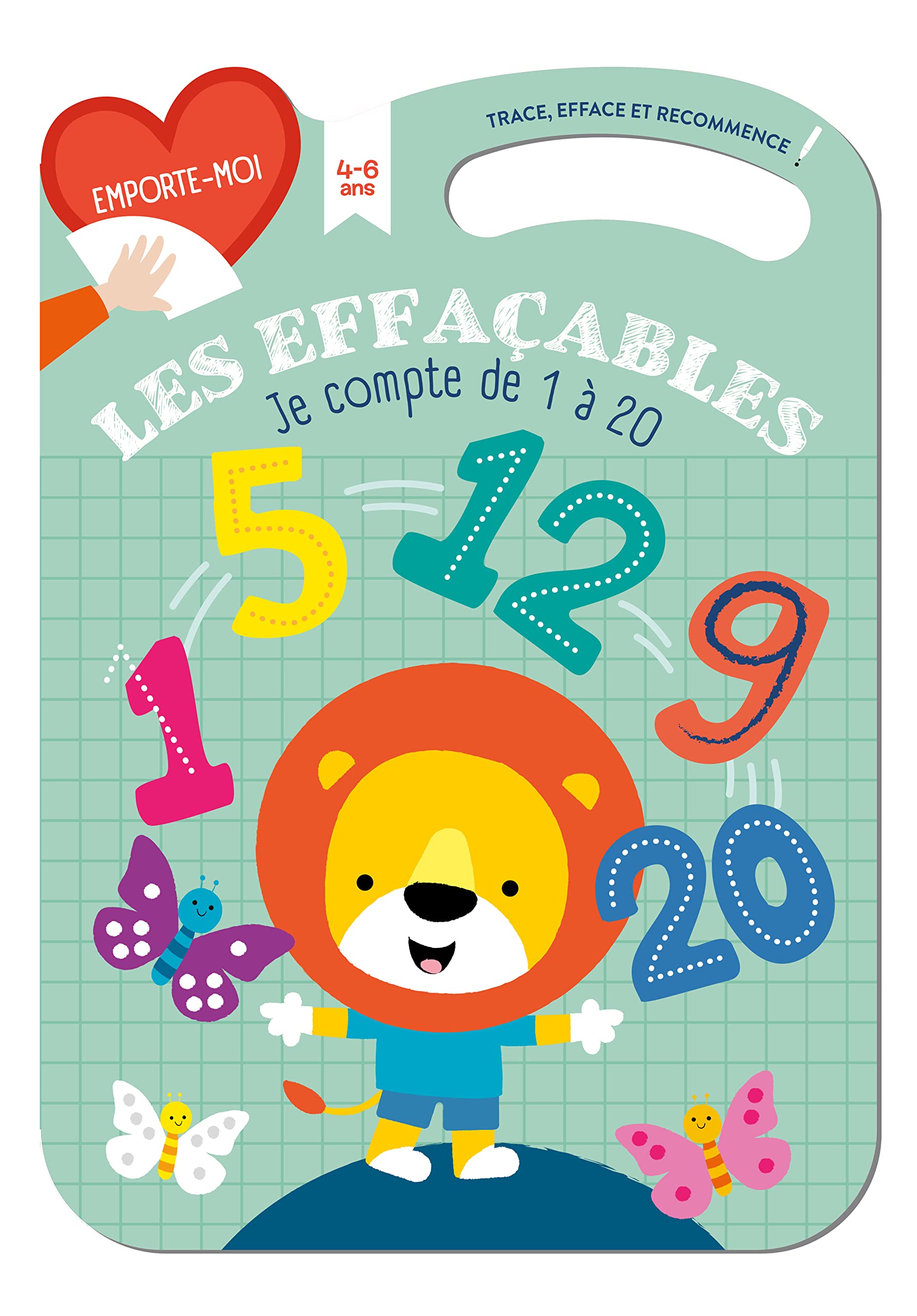 Je compte de 1 à 20 (4-6) - verte - Les effaçables, trace, efface et recommence book