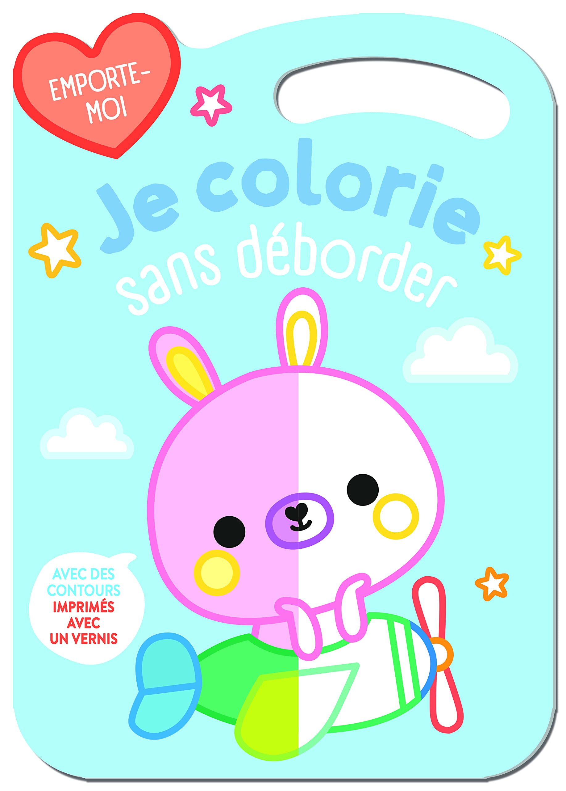 Emporte-moi-Je colorie sans déborder: Couverture bleue lapin dans avion Tiptoi & Games