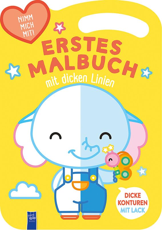 Erstes Malbuch mit dicken Linien - Cover gelb (Elefant) Children's books