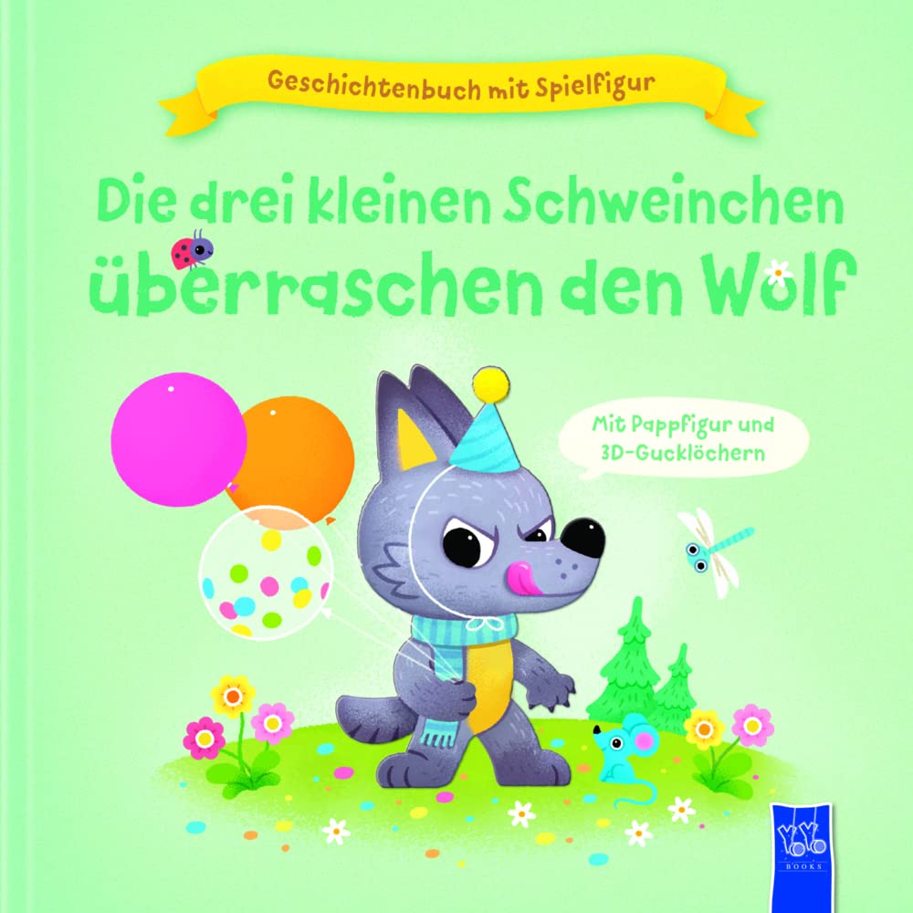 Geschichtenbuch mit Spielfigur -Die drei kleinen Schweinchen überraschen den Wolf Children's books