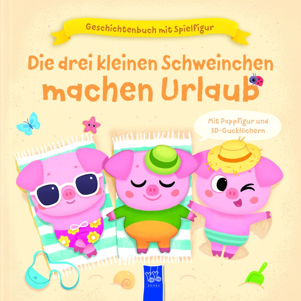 Geschichtenbuch mit Spielfigur - Die drei kleinen Schweinchen machen Urlaub Children's books